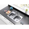 image:imageKingston Brass Gourmetier GKTD33226 Studio SelfRimming Double Bowl Kitchen Sink 33Inch L  22Inch W  6Inch H Brushed Stainless SteelGKTD33226