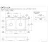 image:imageKingston Brass Gourmetier GKTD33226 Studio SelfRimming Double Bowl Kitchen Sink 33Inch L  22Inch W  6Inch H Brushed Stainless SteelGKTD33226
