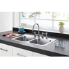 image:imageKingston Brass Gourmetier GKTD33226 Studio SelfRimming Double Bowl Kitchen Sink 33Inch L  22Inch W  6Inch H Brushed Stainless SteelGKTD33226
