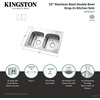 image:imageKingston Brass Gourmetier GKTD33227 Self Rimming Stainless Steel Double Bowl Kitchen Sink 33InchLength by 22InchWidth by 7InchHeight Brushed Stainless SteelStainless Steel