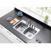 image:imageKingston Brass Gourmetier GKTD33228 Studio SelfRimming Double Bowl Kitchen Sink 33Inch L x 22Inch W x 8Inch H Brushed Stainless SteelGKTD33228