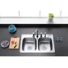 image:imageKingston Brass Gourmetier GKTD33228 Studio SelfRimming Double Bowl Kitchen Sink 33Inch L x 22Inch W x 8Inch H Brushed Stainless SteelGKTD33228