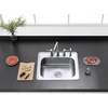 image:imageKingston Brass Gourmetier GKTS2522 22 Gauge 4 Holes SelfRimming Single Basin Stainless Steel Kitchen Sink Brushed Stainless SteelBrushed
