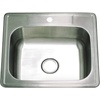 image:imageKingston Brass Gourmetier GKTS2522 22 Gauge 4 Holes SelfRimming Single Basin Stainless Steel Kitchen Sink Brushed Stainless SteelBrushed