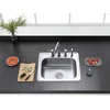 image:imageKingston Brass Gourmetier GKTS25228 Studio Self Rimming Single Bowl Sink 25Inch L  22Inch W  8Inch H Brushed Stainless SteelGKTS25228