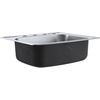 image:imageKingston Brass Gourmetier GKTS25228 Studio Self Rimming Single Bowl Sink 25Inch L  22Inch W  8Inch H Brushed Stainless SteelGKTS25228