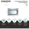 image:imageKingston Brass Gourmetier GKTS25228 Studio Self Rimming Single Bowl Sink 25Inch L  22Inch W  8Inch H Brushed Stainless SteelGKTS332290
