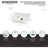 image:imageKingston Brass Gourmetier KGKFA361810BC 36Inch x 18Inch Single Bowl ApronFront Farmhouse Kitchen Sink with Drain Matte WhiteBrushedMatte White