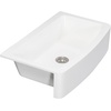 image:imageKingston Brass Gourmetier KGKFA361810BC 36Inch x 18Inch Single Bowl ApronFront Farmhouse Kitchen Sink with Drain Matte WhiteBrushedMatte White
