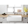 image:imageKingston Brass Gourmetier KGKFA361810BC 36Inch x 18Inch Single Bowl ApronFront Farmhouse Kitchen Sink with Drain Matte WhiteBrushedMatte White