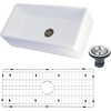 image:imageKingston Brass Gourmetier KGKFA361810BC 36Inch x 18Inch Single Bowl ApronFront Farmhouse Kitchen Sink with Drain Matte WhiteBrushedMatte WhiteBrushed