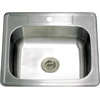 image:imageKingston Brass Studio KGKTS2522818 25 Stainless Steel SelfRimming Single Bowl Bar Sink with 1Hole Drain and Strainer Stainless SteelBrushed NickelStainless SteelBrushed Nickel