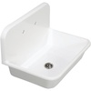 image:imageGourmetier GKTA302119 Arcticstone 30 in Solid Surface Farmhouse Kitchen Sink with Backsplash Matte White