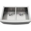 image:imageGourmetier GKTDF30209 DropIn Stainless Steel Double Bowl Farmhouse Kitchen Sink Brushed