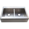 image:imageGourmetier GKTDF332494 Edinburg DropIn 33 Inch Double Bowl Kitchen Sink Brushed