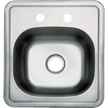 image:imageGourmetier GKTS2520 25 Stainless Steel Dropin Single Bowl Kitchen Sink BrushedBrushed