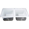 image:imageGourmetier GT33229D2 Petra Galley 33Inch Cast Iron Double Bowl DropIn Kitchen Sink 2Hole WhiteWhite