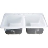 image:imageGourmetier GT33229D5 Petra Galley 33Inch Cast Iron Double Bowl DropIn Kitchen Sink 5Hole White
