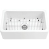 image:imageGourmetier KGPF311910EBC 30 Fireclay Farmhouse Kitchen Sink Matte WhiteGlossy White