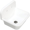image:imageKingston Brass Gourmetier GKTA242119 Arcticstone 24 in Solid Surface Farmhouse Kitchen Sink with Backsplash Matte WhiteMatte White