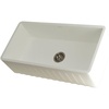 image:imageKingston Brass Gourmetier KGKFA361810BC 36Inch x 18Inch Single Bowl ApronFront Farmhouse Kitchen Sink with Drain Matte WhiteBrushedMatte White