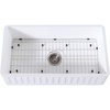 image:imageKingston Brass Gourmetier KGKFA361810BC 36Inch x 18Inch Single Bowl ApronFront Farmhouse Kitchen Sink with Drain Matte WhiteBrushedMatte WhiteBrushed