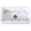 image:imageKingston Brass Gourmetier KGKFA361810BC 36Inch x 18Inch Single Bowl ApronFront Farmhouse Kitchen Sink with Drain Matte WhiteBrushedWhite