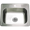 image:imageKingston Brass Studio KGKTS2522818 25 Stainless Steel SelfRimming Single Bowl Bar Sink with 1Hole Drain and Strainer Stainless SteelBrushed NickelStainless SteelPolished Chrome