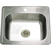 image:imageKingston Brass Studio KGKTS2522818 25 Stainless Steel SelfRimming Single Bowl Bar Sink with 1Hole Drain and Strainer Stainless SteelBrushed NickelStainless SteelBrushed Nickel
