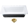 image:imageKingston Brass Towne KGCKTS332291 33 Cast Iron SelfRimming Single Bowl DropIn Kitchen Sink with 4Hole Drain and Strainer WhitePolished ChromeWhiteBrushed Brass