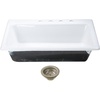image:imageKingston Brass Towne KGCKTS332291 33 Cast Iron SelfRimming Single Bowl DropIn Kitchen Sink with 4Hole Drain and Strainer WhitePolished ChromeWhiteBrushed Nickel