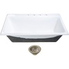image:imageKingston Brass Towne KGCKTS3622111 36 Cast Iron SelfRimming Single Bowl DropIn Kitchen Sink with 4Hole Drain and Strainer WhitePolished ChromeWhiteBrushed Nickel