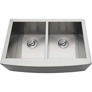 image:imageGourmetier GKTDF30209 DropIn Stainless Steel Double Bowl Farmhouse Kitchen Sink Brushed