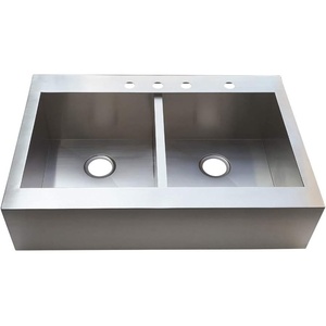 image:imageGourmetier GKTDF332494 Edinburg DropIn 33 Inch Double Bowl Kitchen Sink Brushed