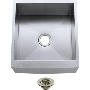image:imageKingston Brass Denver KUF212110BN8 Stainless Steel Farmhouse Single Bowl Sink with Strainer Stainless SteelBrushed NickelStainless SteelBrushed Nickel