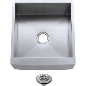 image:imageKingston Brass Denver KUF212110BN8 Stainless Steel Farmhouse Single Bowl Sink with Strainer Stainless SteelBrushed NickelStainless SteelPolished Chrome