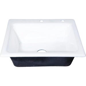 image:imageKingston Brass GT252292 Towne 25 Cast Iron SelfRimming Single Bowl DropIn Kitchen Sink 2Hole White
