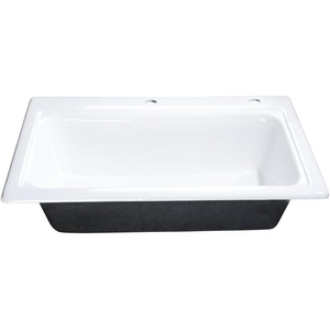 image:imageKingston Brass GT332292 Towne 33 Cast Iron SelfRimming Single Bowl DropIn Kitchen Sink 2Hole White