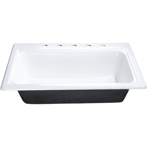 image:imageKingston Brass GT332295 Towne 33 Cast Iron SelfRimming Single Bowl DropIn Kitchen Sink 5Hole White