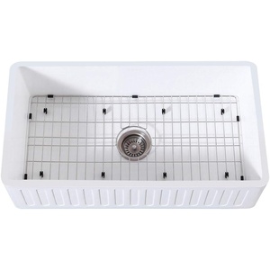 image:imageKingston Brass Gourmetier KGKFA361810BC 36Inch x 18Inch Single Bowl ApronFront Farmhouse Kitchen Sink with Drain Matte WhiteBrushedMatte WhiteBrushed