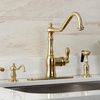 image:imageGourmetier GSY7703ACLBS American Classic SingleHandle Kitchen Faucet with Brass Sprayer Antique BrassBrushed Brass