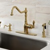 image:imageGourmetier GSY7703ACLBS American Classic SingleHandle Kitchen Faucet with Brass Sprayer Antique BrassBrushed Brass