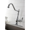 image:imageGourmetier GSY7703ACLBS American Classic SingleHandle Kitchen Faucet with Brass Sprayer Antique BrassPolished Chrome