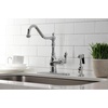 image:imageGourmetier GSY7703ACLBS American Classic SingleHandle Kitchen Faucet with Brass Sprayer Antique BrassPolished Chrome