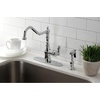 image:imageGourmetier GSY7703ACLBS American Classic SingleHandle Kitchen Faucet with Brass Sprayer Antique BrassPolished Chrome
