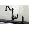 image:imageGourmetier GSY7708ACLSP American Classic SingleHandle Kitchen Faucet with Brass Sprayer Brushed NickelOil Rubbed Bronze