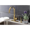 image:imageGourmetier LS8710DLSP Concord SingleHandle Kitchen Faucet with Side Sprayer Matte BlackBrushed Brass