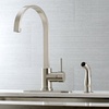 image:imageGourmetier LS8710DLSP Concord SingleHandle Kitchen Faucet with Side Sprayer Matte BlackBrushed Nickel