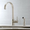 image:imageGourmetier LS8710DLSP Concord SingleHandle Kitchen Faucet with Side Sprayer Matte BlackBrushed Nickel