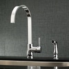 image:imageGourmetier LS8710DLSP Concord SingleHandle Kitchen Faucet with Side Sprayer Matte BlackPolished Chrome